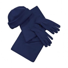 Polar fleece hat, scarf & gloves
